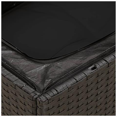 Set Divano da Giardino 6 pz con Cuscini Nero in Polyrattan - Foto 9