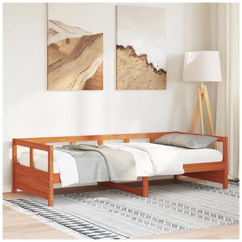 Dormeuse Senza Materasso Marrone Cera 90x200 Cm Legno Di Pino - Foto 1