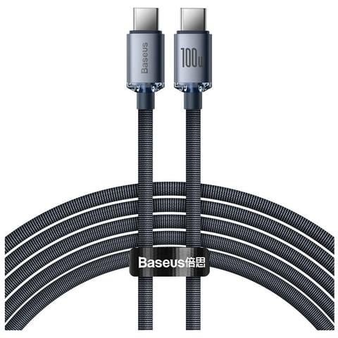 Cavo Di Ricarica E Sincronizzazione Da Usb-c A Usb-c 100w Crystal Shine 2m, Nero - Foto 1