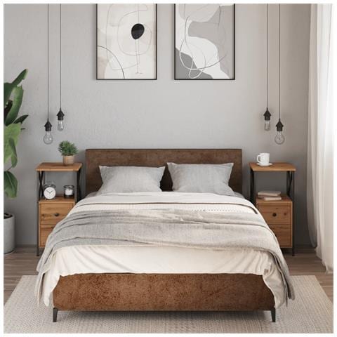 Comodini 2pz Rovere Artigianale 34x35,5x70 Cm Legno Multistrato - Foto 3
