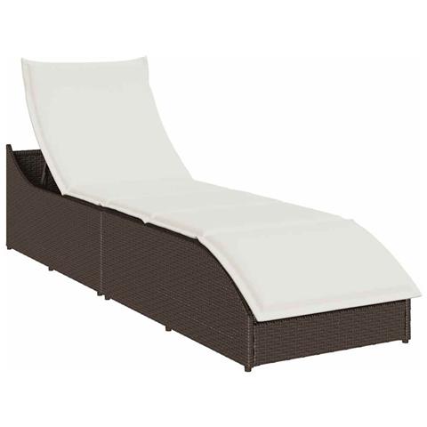 Lettino Prendisole Pieghevole Con Cuscino E Portaoggetti - Foto 1