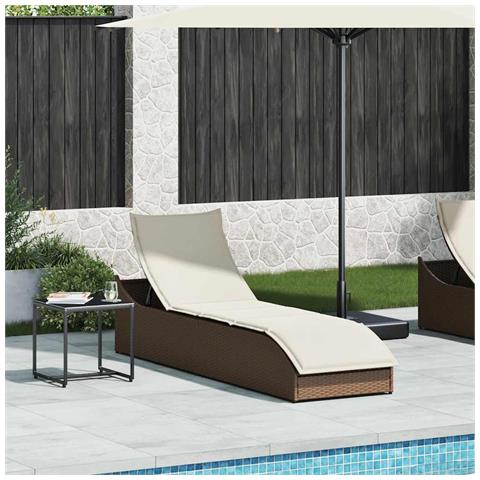 Lettino Prendisole Pieghevole Con Cuscino E Portaoggetti - Foto 2