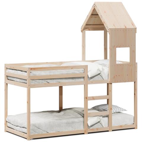 Letto A Castello Senza Materasso 90x190 Cm Legno Di Pino - Foto 2