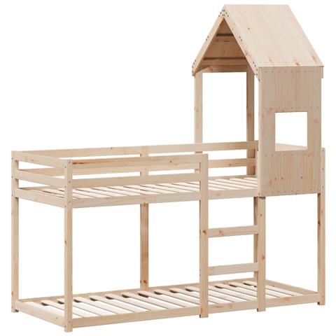 Letto A Castello Senza Materasso 90x190 Cm Legno Di Pino - Foto 3