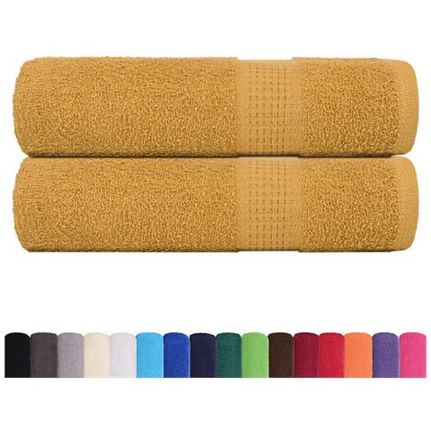 Asciugamani Da Bagno 2 Pz Oro 100x150 Cm 360 G/m 100% Cotone - Foto 2