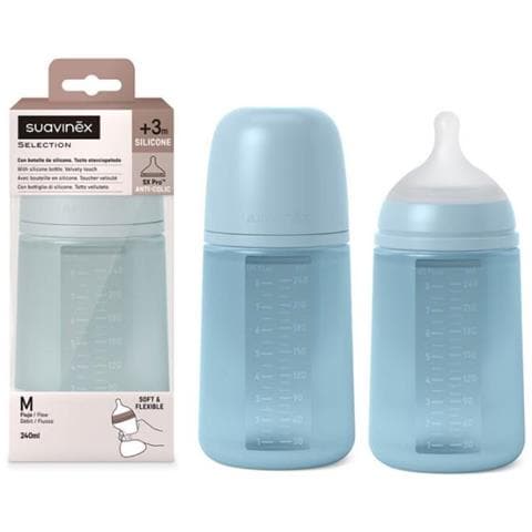 Suavinex Selection Biberon Silicone 240Ml Acqua Flusso M - Foto 1