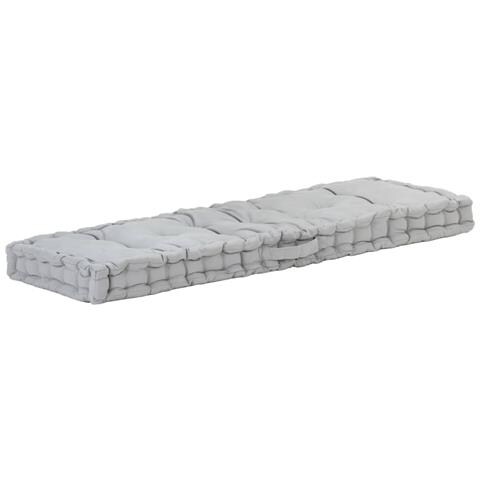 Lusso Casadino - Cuscino Per Pallet E Pavimento In Cotone 120x40x7 Cm Grigio - Foto 2