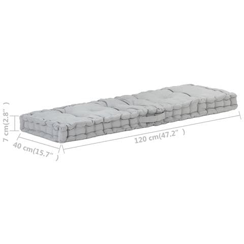 Lusso Casadino - Cuscino Per Pallet E Pavimento In Cotone 120x40x7 Cm Grigio - Foto 7