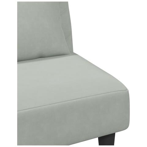 Set di Divani 2 pz con Cuscini Grigio Chiaro in Velluto - Foto 9