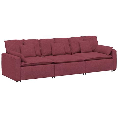 Divano Modulare con Cuscini Rosso Vino - Foto 1