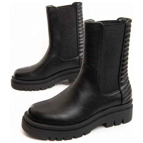 Stivaletto Con Plateau Alla Caviglia Marine4 Nero Nero Materiale Sintetico - Foto 1