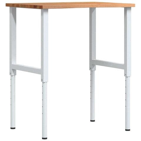 Banco Lavoro Marrone Chiaro 80x60x(71,5-98) cm Legno di Rovere - Foto 1