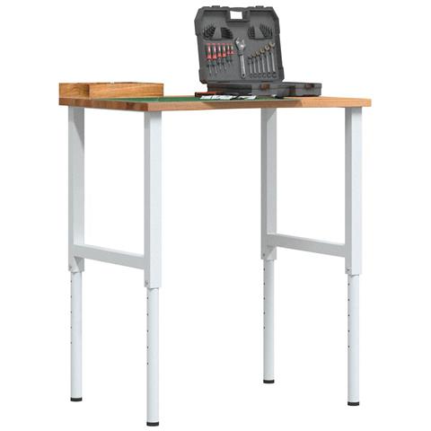 Banco Lavoro Marrone Chiaro 80x60x(71,5-98) cm Legno di Rovere - Foto 2