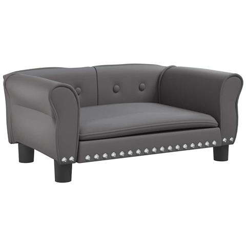 Lettino per Cani Grigio 70x45x30 cm in Similpelle - Foto 1