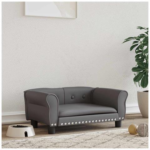 Lettino per Cani Grigio 70x45x30 cm in Similpelle - Foto 2