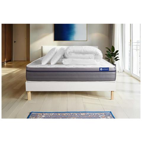 Pacchetto Letto Completo - Materasso 140x200cm + Box Spring Con Doghe (kit) + 2 Cuscini + Piumino - Actilatex Zen - Foto 1