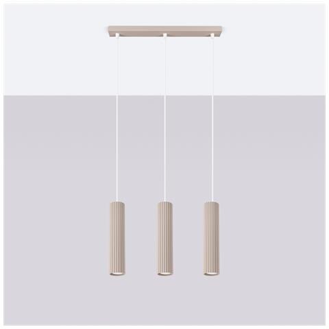 Lampada A Sospensione Karbon 3l Taupe Sl. 1774 - Minimalist Lampada A Sospensione Talpa 98x45x6.5 Cm - Foto 2