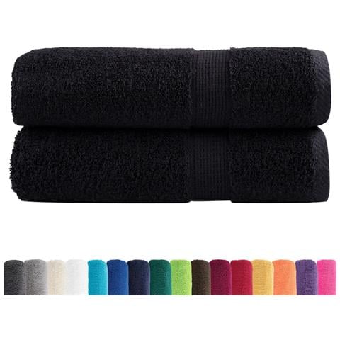 Asciugamani Premium SOLUND 2 pz Neri 50x100 cm 600 g/m² - Foto 2