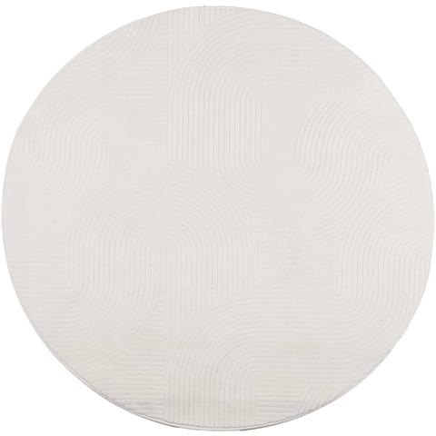 Lusso Casadino - Tappeto Iza A Pelo Corto Con Aspetto Scandinavo Crema Ø 80 Cm - Foto 1