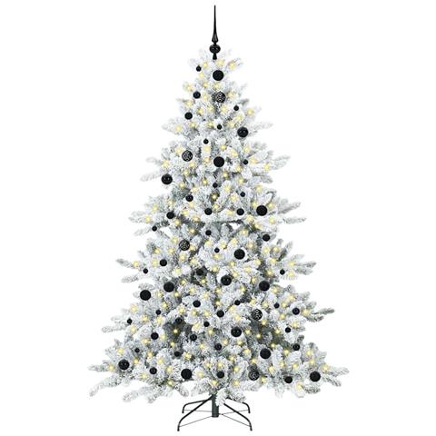 Albero di Natale Artificiale con Rami Pieghevoli Bianco 210 cm - Foto 2