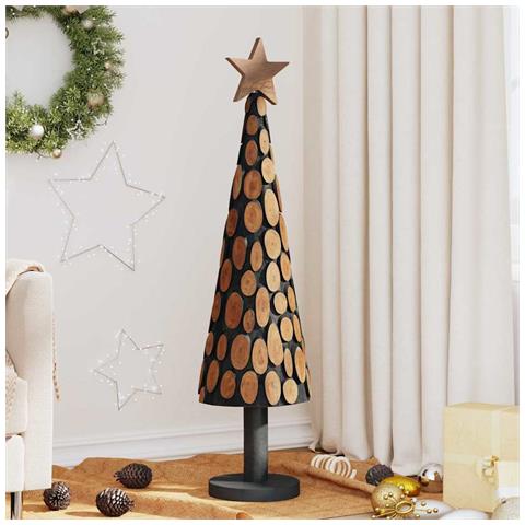 Albero di Natale Marrone 120 cm Legno massello di teak - Foto 2