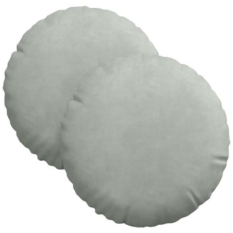 Cuscini per Seduta 2 pcs Grigio chiaro Ø 40 x 13 cm Velluto - Foto 1