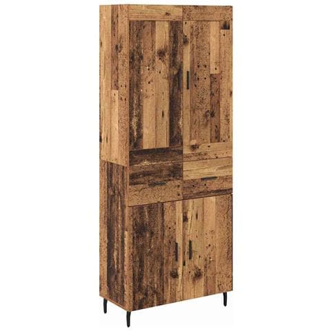 Credenza 2 pcs Legno vecchio Legno Stratificato e Vetro - Foto 1