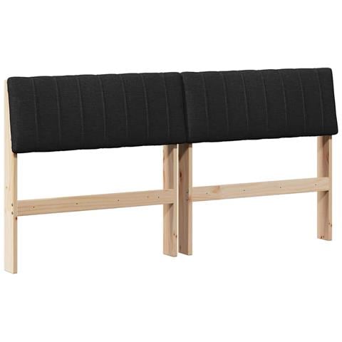 Testiera imbottita Nero 150 cm Pino massello - Foto 1