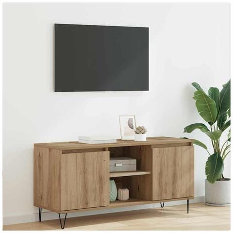 Mobile TV Rovere artigianale 104 x 35 x 50 cm Legno multistrato - Foto 2