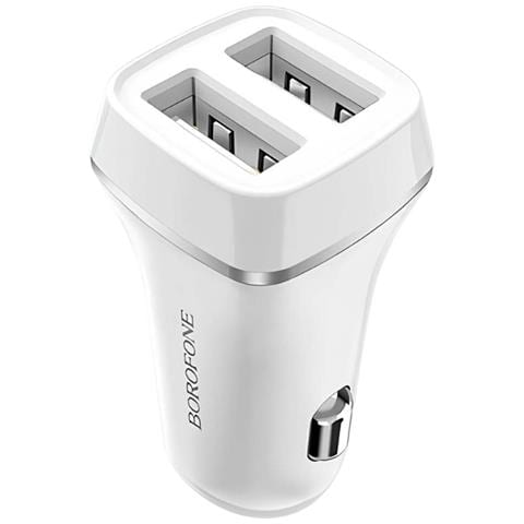Caricatore Per Auto Con 2 Porte Usb-a, Leggero E Compatto, Bianco - Foto 1