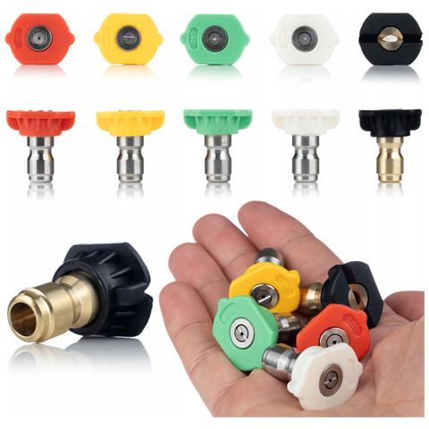Set Di Ugelli Per Idropulitrice Jetspray 5x050 - Quick Connect 1/4"" | Angoli 0°-60° | Orifizio 0,050"" | Compatibile Con Bosch, Lavor, Stanley - Foto 1