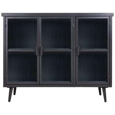 Credenza In Metallo Nero E Legno 102x33x79,5h - Foto 2