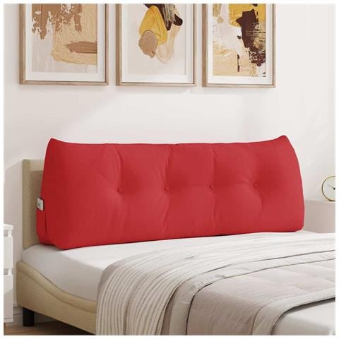 Cuscino per Schiena Rosso 140 x 24 x 50 cm Tessuto - Foto 2
