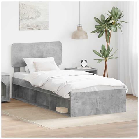 Struttura del letto Grigio Concretè 90 x 190 cm Pino massello - Foto 2