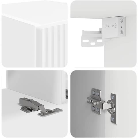 Set di Mobiletto da TV a Parete 4 pcs Bianco Legno multistrato - Foto 9