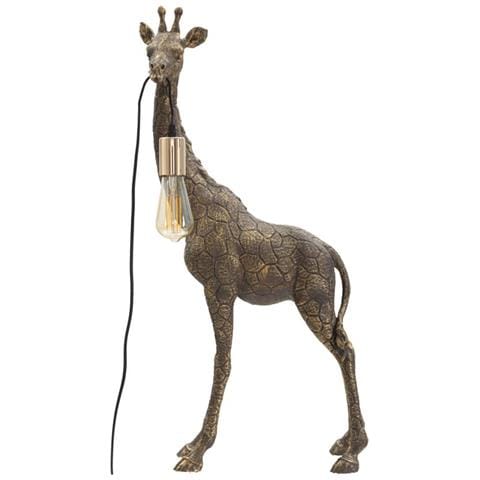 Lampada Da Tavolo Giraffa In Resina Oro Antico - Foto 1