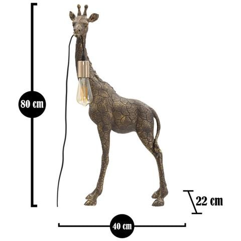 Lampada Da Tavolo Giraffa In Resina Oro Antico - Foto 7