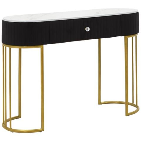 Tavolo Consolle Vkh614-nero-legno-100x43x74 Cm - Foto 1