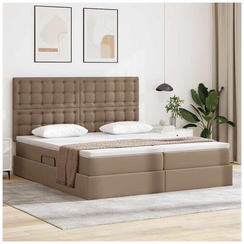 Letto con contenitore e LED Cappuccino 200 x 200 cm - Foto 2