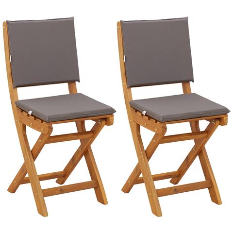 Sedie Bistro da Giardino 2 pcs Grigio Scuro 38 x 46 x 85 cm - Foto 1