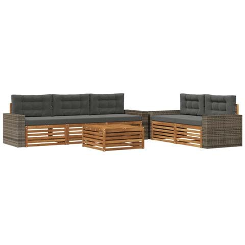 Set di divani da esterno 6 pcs Naturale e Antracite - Foto 1