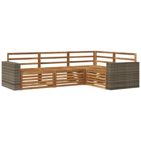 Set di divani da esterno 4 pcs Naturale 255,5 x 176,5 x 73 cm - Foto 1