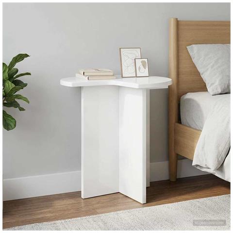Tavolo laterale 2 pcs Bianco Lucido Ø 39 x 38 cm - Foto 2