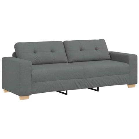 Divano a 3 posti Grigio Scuro 220x78x80 cm in Tessuto - Foto 1
