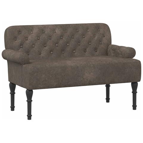 Loveseat con bottoni imbottiti Grigio Scuro 120 x 65 x 78 cm - Foto 1