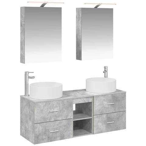 Set di mobili per il bagno 5 pcs Grigio Cemento - Foto 1