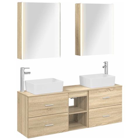 Set di mobili per il bagno 5 pcs Rovere Sonoma - Foto 1