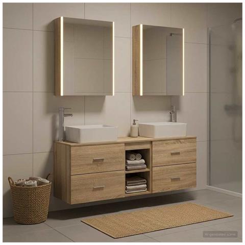 Set di mobili per il bagno 5 pcs Rovere Sonoma - Foto 2