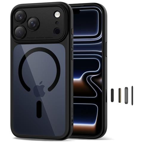 Custodia Trasparente Nera Per Iphone 17 Pro Max Con Magsafe - Foto 2