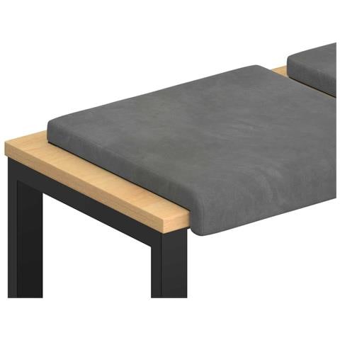 Cuscino per panchina 2 pz Velluto Grigio Scuro Profondità 35 cm - Foto 1